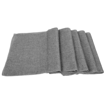 

2Pcs 30X180cm Retro Linen Natural Burlap Jute Table Runner Wedding Tablecloth Banquet Decor(Grey)