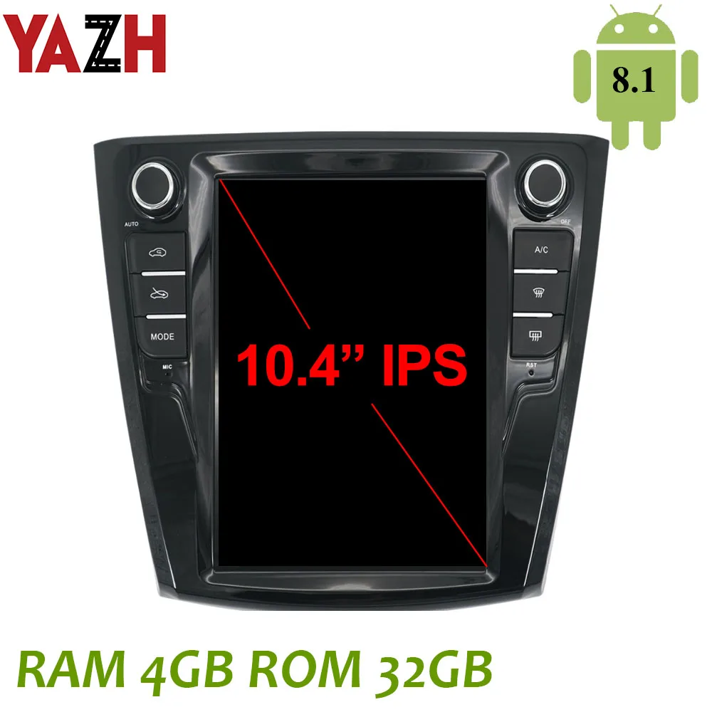 YAZH 10.4" IPS Auto Radio Player For Renault Kadjar 2016 2017 With Android 8.1 Display Bluetooth 5.0 steering wheel control |