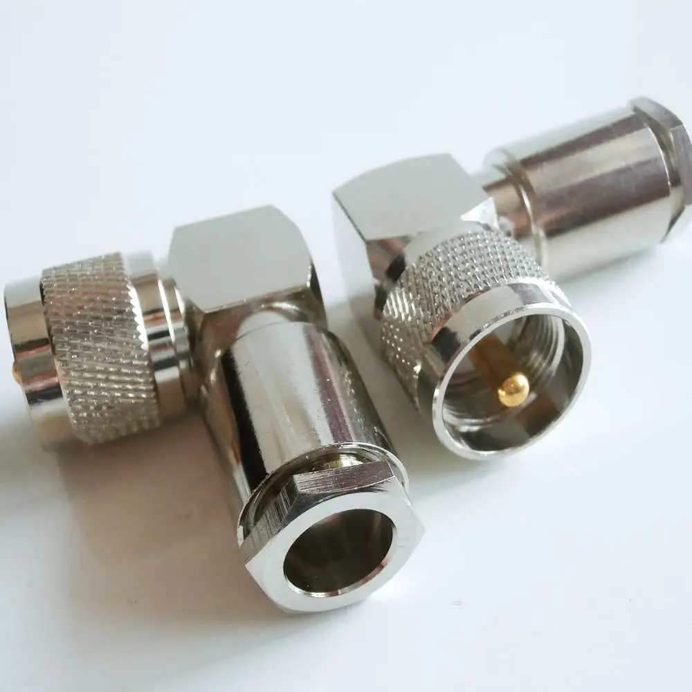 1pc N Type Male Plug Right Angle RF Coaxial Connector Clamp for RG8 RG213 LMR400 Cable Straight Nickel New Wholesale