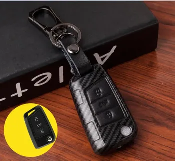 

Key Case Cover Carbon fiber pattern car accessories for VW golf 7 GTE GTD GTI MK7/POLO 2015 2016 For Skoda Octavia A7 RS
