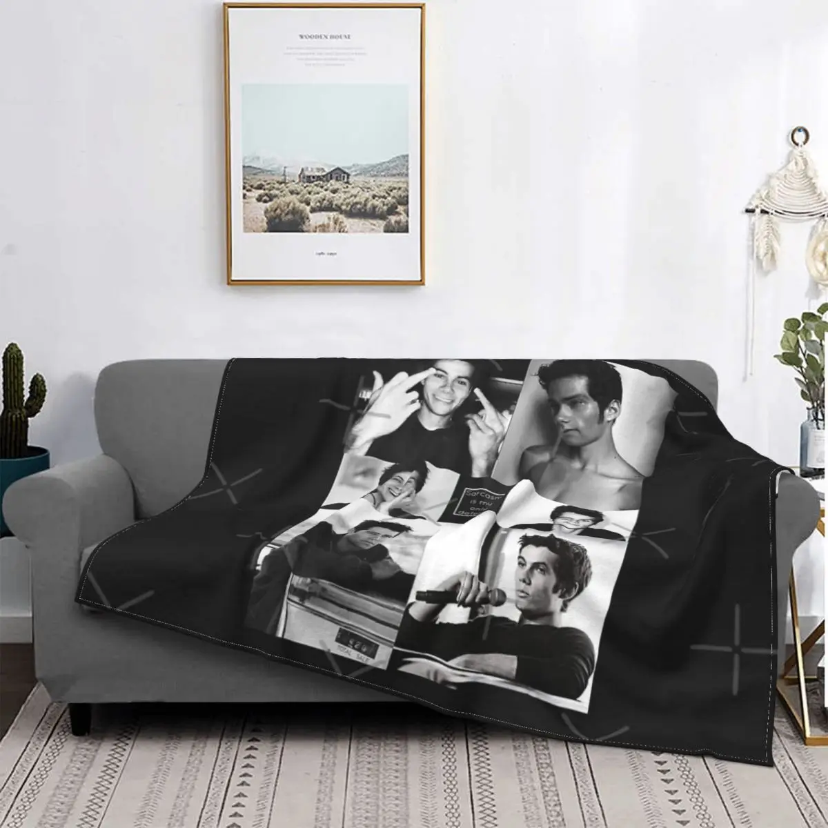 Dylan O'Brien 2 Blanket Bedspread Bed Plaid Throw Beach Towel Double