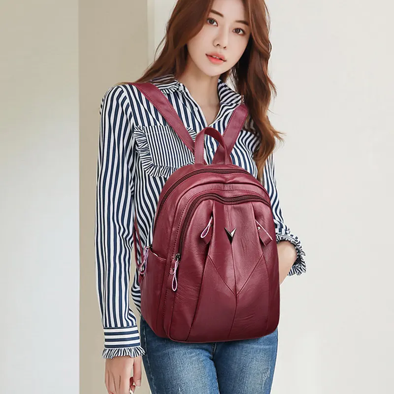 LANYIBAIGE Sac A Dos женский кожаный рюкзак Многофункциональный рюкзак школьные сумки на плечо для девочек-подростков Mochila Feminina