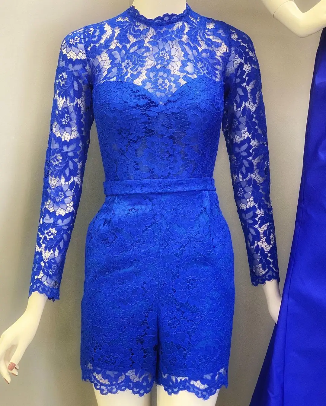 Royal Blue Lace Homecoming Romper 2021 