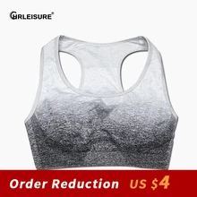 

CHRLEISURE Sexy Seamless Yoga Bra Sexy Gradient Backless Sports Breathable Bra Women Gym Fitness Workout Crop Top Women Lingerie