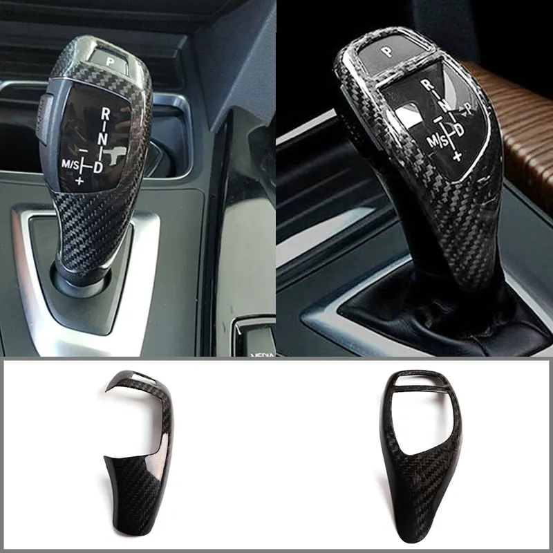 

For BMW F20 F30 F31 F34 X5 F15 X6 F16 X3 F25 X4 F26 F10 Real Carbon Fiber Car Gear Shift Panel Frame Gear Knob Cover Head Trim