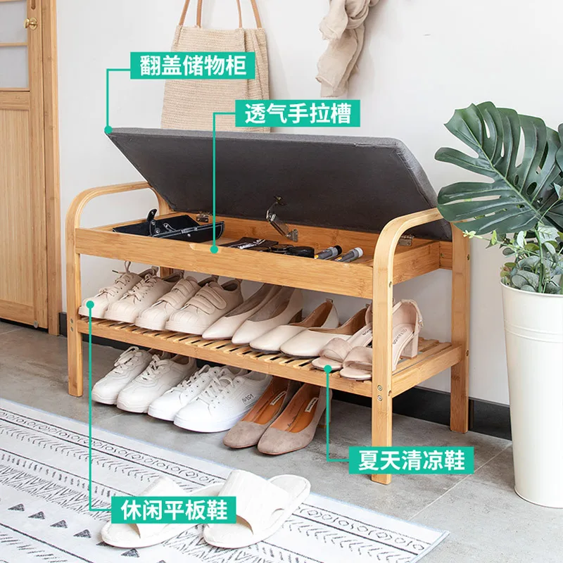 Estantes para zapatos Madera maciza, estante de almacenamiento para zapatos, moderno banco de zapatos de entrada nórdica, mueble de Madera maciza, HX50XG - AliExpress