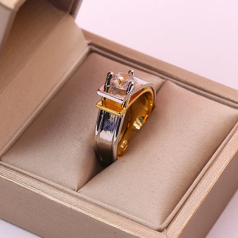 Двухцветные кольца для мужчин и женщин ed Love Infinity, серебро, розовое золото, белый циркон, геометрическое кольцо, обручальное кольцо для мужчин