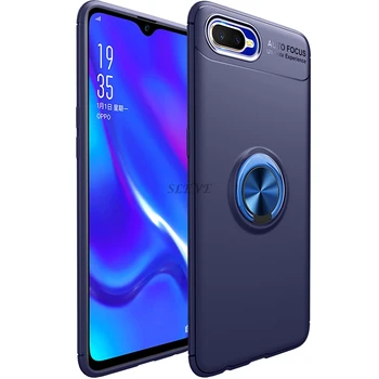 

For Capa Oppo Reno A Case RenoA Coque Metal Finger Ring Holder Soft TPU Case for Oppo Reno A CPH1983 Cover