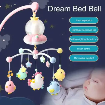 

Musical Box Newborn Soothing Sleep Remote Control 360 Degree Rotating with Night Light Non Toxic Hanging Rattles Bed Bell Gift