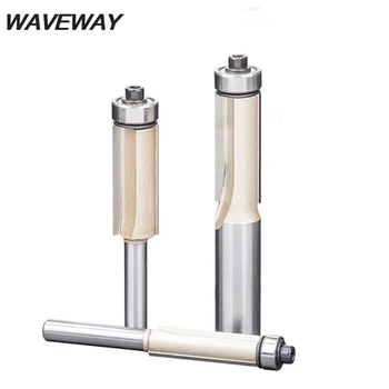 

WAVEWAY 1/4" 6.35mm Shank 2" Flush Trim Router Bit for wood Trimming Cutters with Bearing Woodworking Tool Milling Cutter