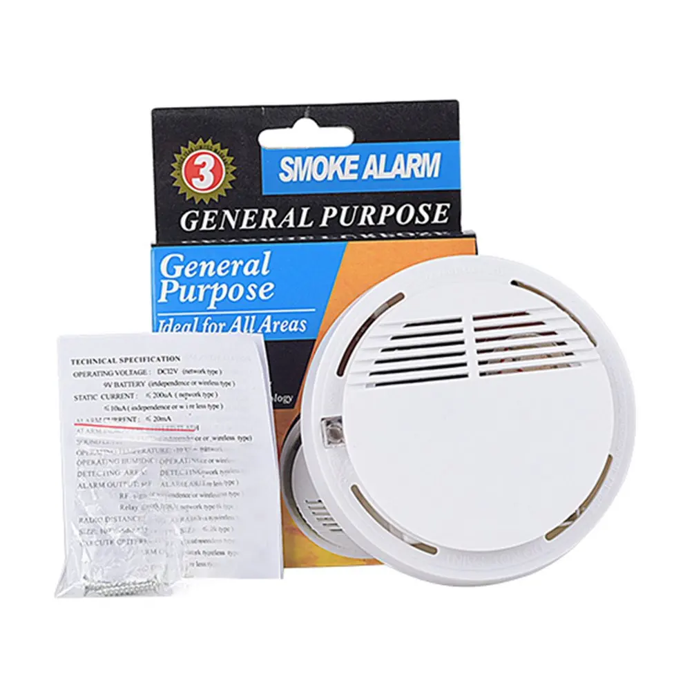 Acj-alarma de humo independiente, inalámbrica, sistema de seguridad para el hogar, Detector de movimiento, Sensor de humo, alarma de luz y sonido de fuego, 168