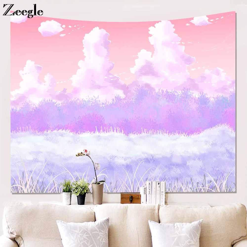 Zeegle Tapestry Polyester Kitchen Tablecloth Hippie Beach Rug Home Art Psychedelic Tapestries Decor Picnic Mat Wall Hanging