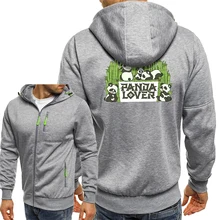 Panda amante dos desenhos animados engraçado hoodies masculino casual zíper jaquetas harajuku streetwear outerwear manga anime gráfico moletom