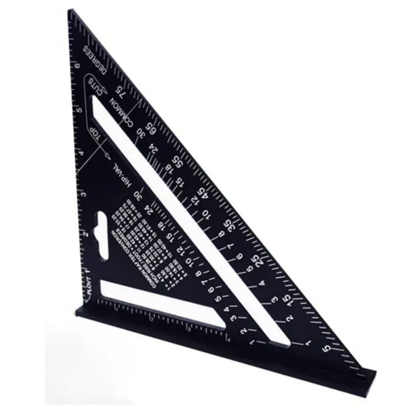 

7'' Aluminum Alloy Triangle Ruler Angle Protractor Miter Speed Square Measuring Ruler For Building Framing Woodworking Tools