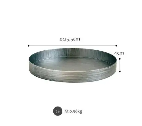 25.5round Некоторые поднос торт стенд Винтаж серебро подносы для кекса послеобеденный чай десерт металлический поддон 1 шт. круглый шестигранник прямоугольная пластина - Цвет: 25.5round