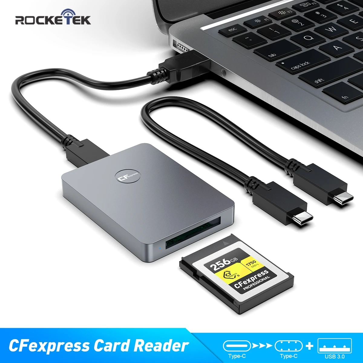 Адаптер для чтения карт памяти Rocketek USB 3 1 Gen 2 10 Гбит/с CFexpress с поддержкой