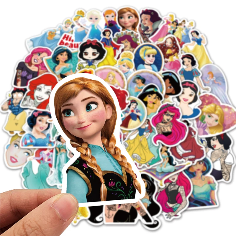 女の子のためのディズニープリンセス冷凍ステッカー スーツケース コンピューター ラップトップ カスタマイズ可能な落書きステッカー 100個 ステッカー Aliexpress