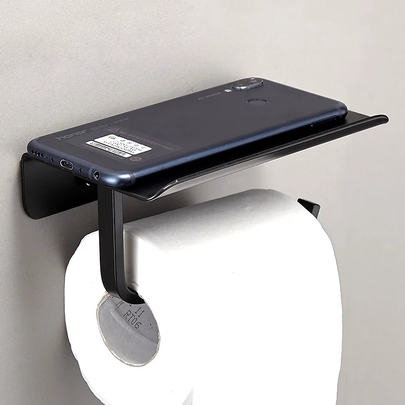 

Toilet Stainless Steel Roll Stand Toilet Paper Holder Tissue Box Toilet Paper Holder Sub-Black And White with Pattern Mobile Pho