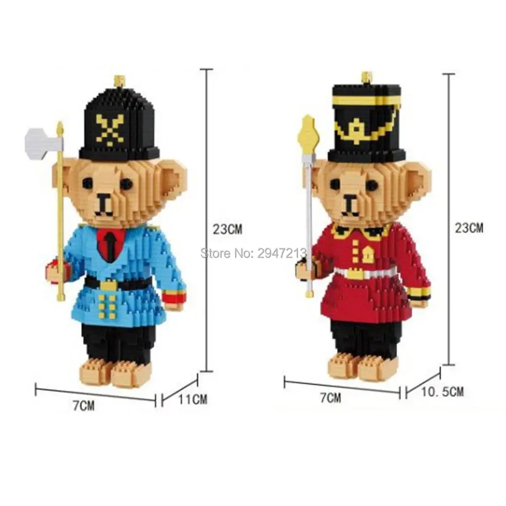 

hot LegoINGlys creators Classic Cartoon Little bear soldier doll figures model mini micro diamond blocks nano bricks toys gift