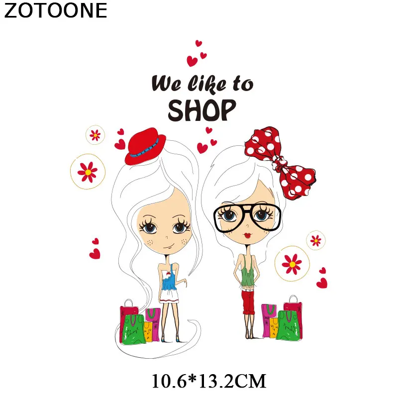 807 ZOTOONE модные нашивки для девочек, наклейки для детей, железные наклейки для одежды, футболки, Термоаппликации, аксессуары для самостоятельной сборки, Аппликации F1 - Цвет: 807