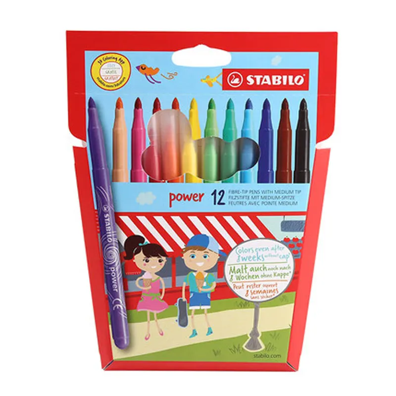 Stabilo 280 Акварельная ручка, разноцветный набор, экологически чистая ручка, ярко красочная, легко чистится - Цвет: 12 Colors