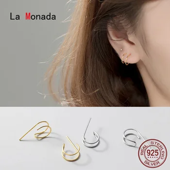 

La Monada Two Layer Women Stud Earrings Korean 925 Sterling Silver Earrings For Women Jewelry Designer women's Earrings Stylish