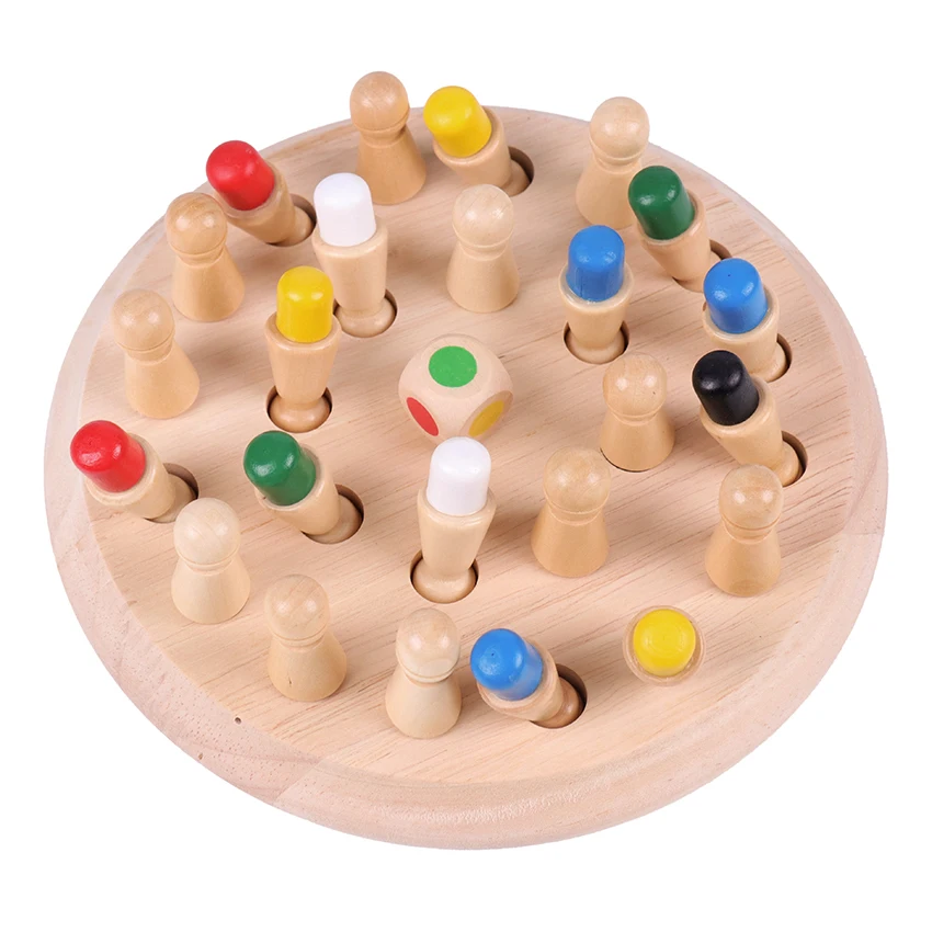 1Set Color Cognitive Ability Toys For Children Wooden Memory Match Stick Chess Game Fun Block Board Game Educational