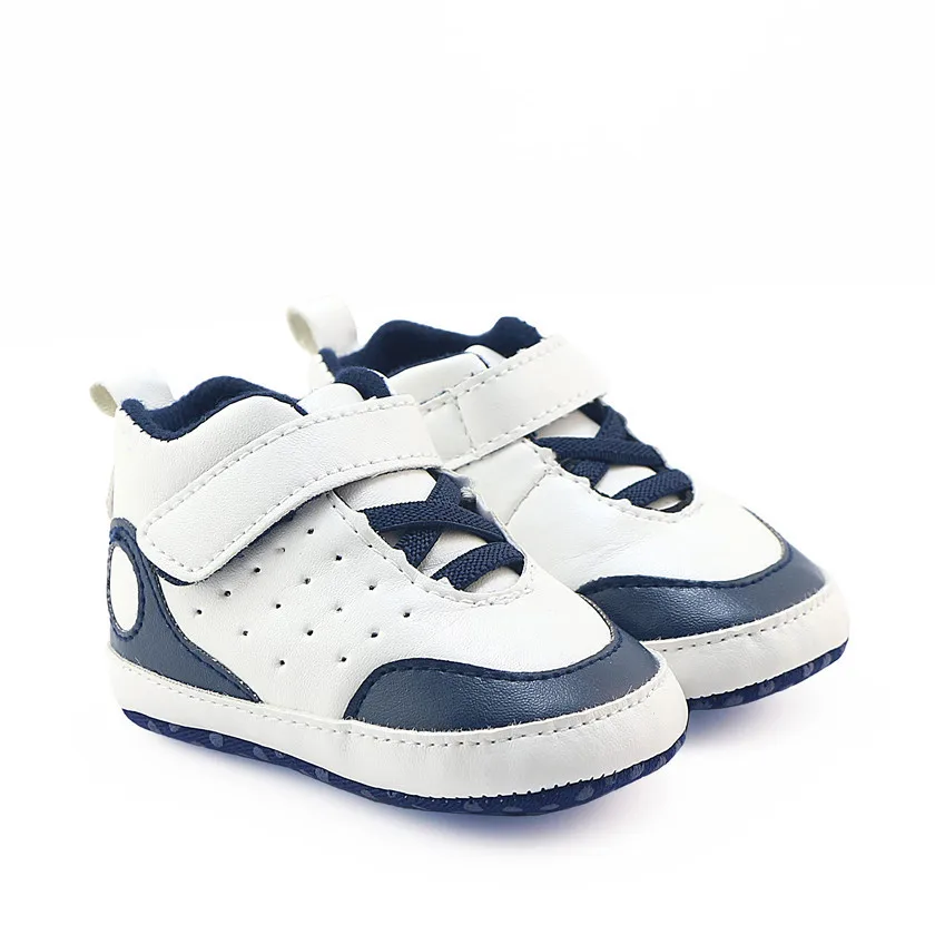 Детская обувь для новорожденных; обувь для маленьких мальчиков; обувь для первых шагов из искусственной кожи для малышей с мягкой подошвой; нескользящая обувь для прогулок - Цвет: white