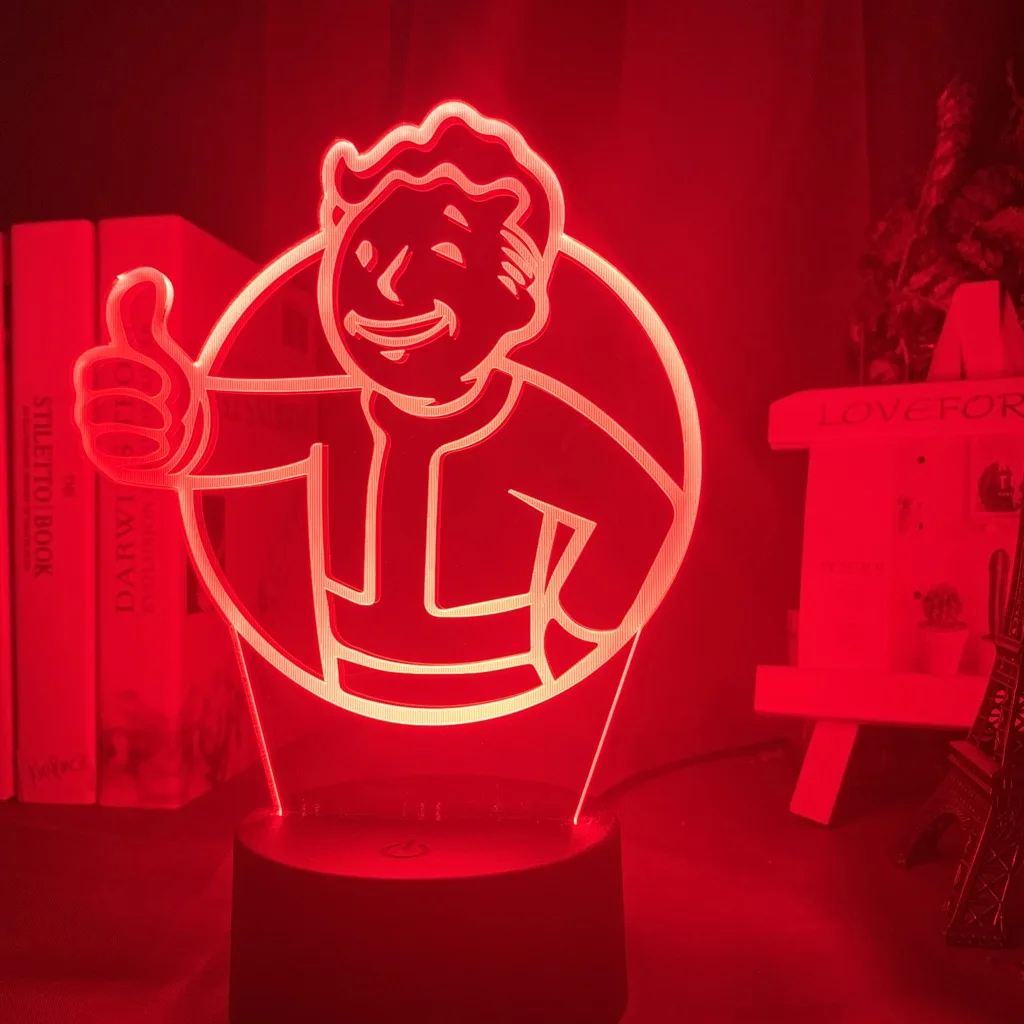 Игровой светодиодный ночник с логотипом Fallout Shelter для детей, украшение для детской спальни, классный Ночной светильник, цветной Настольный светильник с Usb