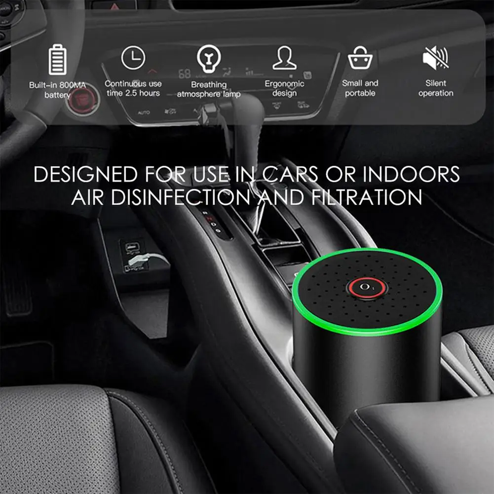 Wireless Portable Car Diffuser Humidifier Low Noise Auto Air Purifier Freshener Ozone Generator With LED Light | Автомобили и