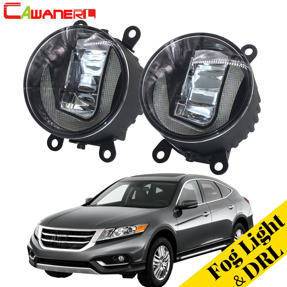 Cawanerl для Honda Crosstour 2013 2014 2015 автомобиля 2in1 светодиодный туман светильник + DRL