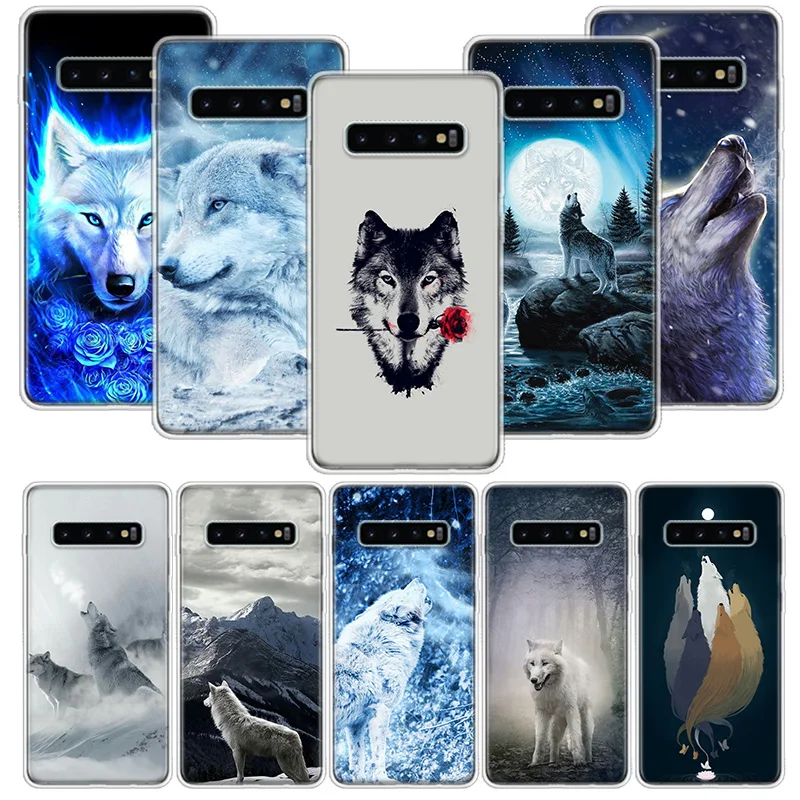 

Snow White Blue Eyes Wolf Case for Samsung Galaxy S10 S20 Ultra Lite NOTE 10 9 8 S9 S8 + S7 Edge J4 J6 J8 2018 Plus Phone Coque