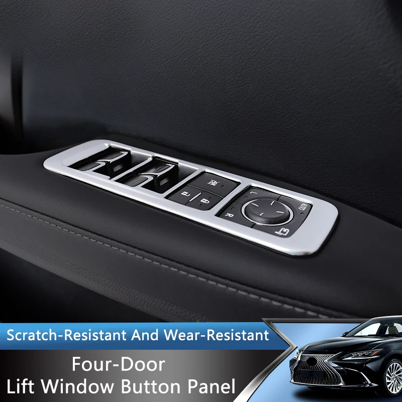 

QHCP Car Window Lifting Button Frame Decoration Sticker Trims Cover ABS Fits For Lexus RX300 450H 2016-2020 Interior Accessories
