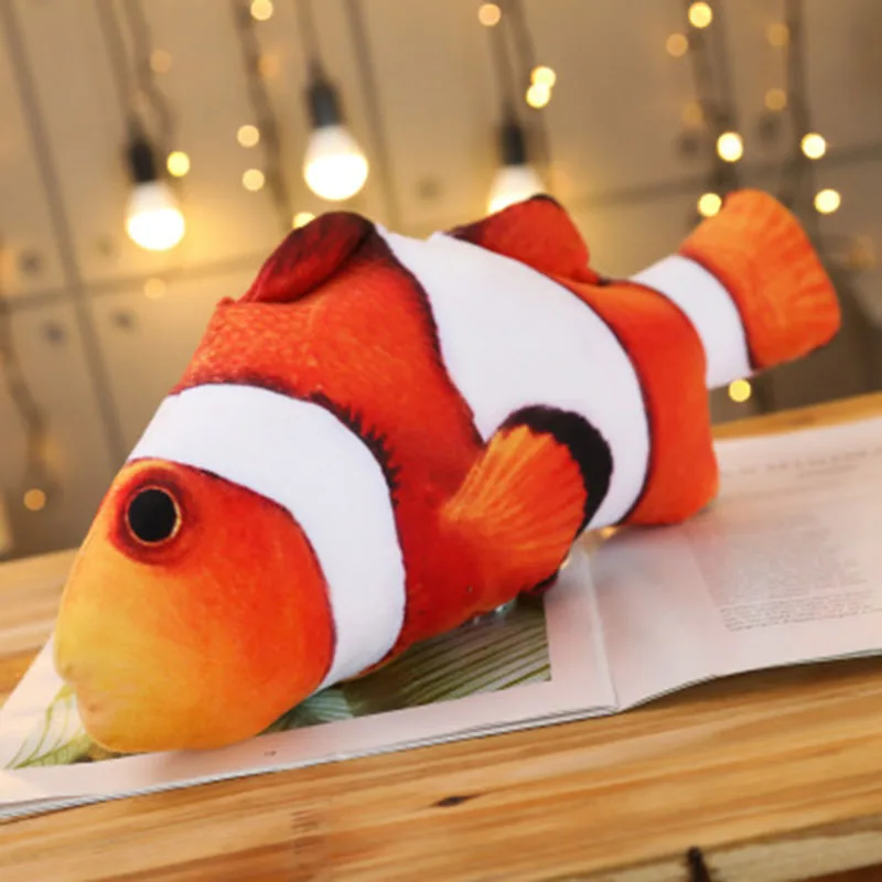 1PCS Cat Toy 3D Fish Shape Soft Plush Catnip Toys Interactive Gifts Simulation Fish Doll Pet Toys
