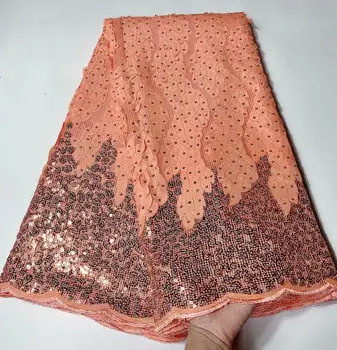 

african lace fabric 2019 high quality lace Sequins french lace fabrics Lilac nigerian swiss lace fabrics for wedding dress