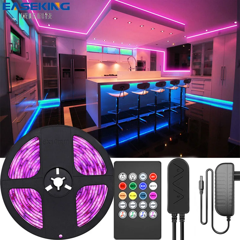 Светодиодная лента 5 м RGB 5050 Bluetooth белый светодиодный светильник для комнаты s