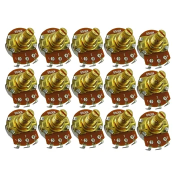 

HOT-15Pcs Guitar Full Size Pots B500K L18mm Shaft Audio Volume Taper Potentiometer