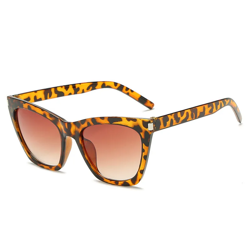 YOOSKE сексуальные кошачий глаз солнцезащитные очки Женские винтажные негабаритные градиентные солнцезащитные очки оттенки женские роскошные дизайнерские UV400 Солнцезащитные очки - Цвет линз: leopard