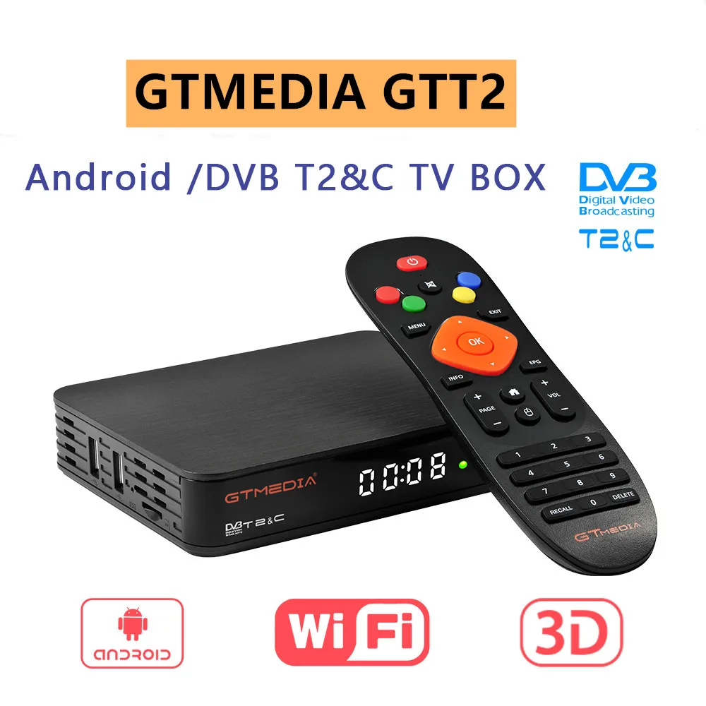 ТВ приставка GTMEDIA GTT2 Android 6 0 Wi Fi + 2 года CCcam 5cline поддержка IPTV|Спутниковое ТВ| |