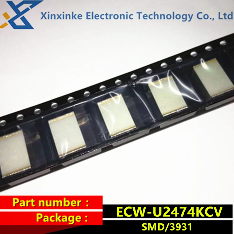 ECWU2474KCV SMD metallized film capacitor 0.47uF 250VDC 10% PEN FILM 3931 470nF ECW-U2474KCV CBB polyester capacitor ecwu1393kc9 smd metallized film capacitor 0 039uf 100vdc 10% pen film 1913 39nf ecw u1393kc9 cbb polyester capacitor