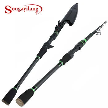 

Sougayilang Carbon Spinning Casting Rod Ultralight Telescopic Fishing Rod 1.8M 2.1M Carp Fishing Pole Tackle Tools Pesca