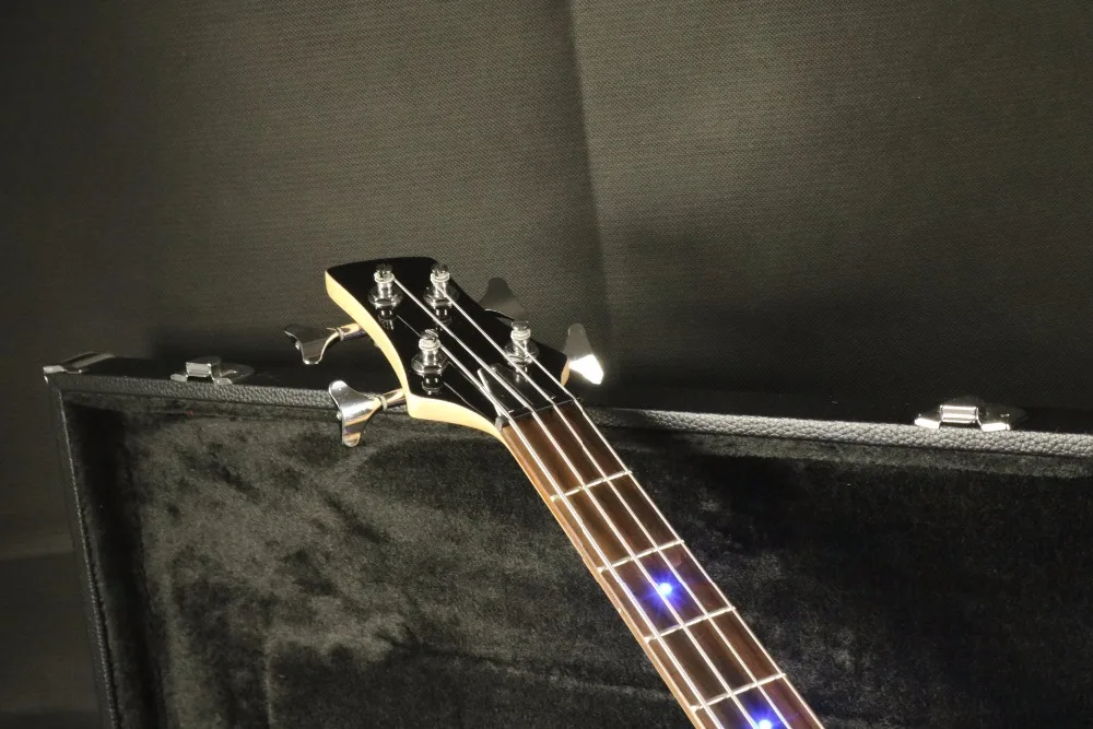 4 струны акриловый корпус для электрической бас-гитары гитара с отделкой кристаллами Синий СВЕТОДИОДНЫЙ Свет Лады бас хорошее качество