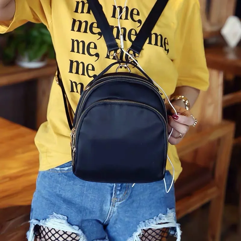 

Bag Teenager Rucksack Small Backpack Silver Women Mochila Shoulder-Bags Female School