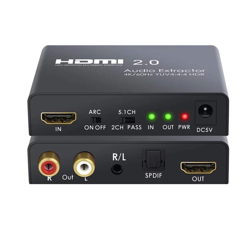 HDMI 2.0 o Extractor Support 4K 60Hz YUV 4:4:4 HDR Converter to Optical TOSLINK SPDIF Adapter-EU Plug | Электроника
