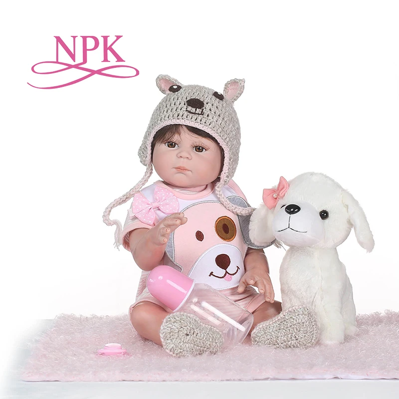 NPK силиконовая кукла для новорожденной девочки, реалистичные игрушки для новорожденного, детские куклы на день рождения, Рождество, подарок для новорожденного