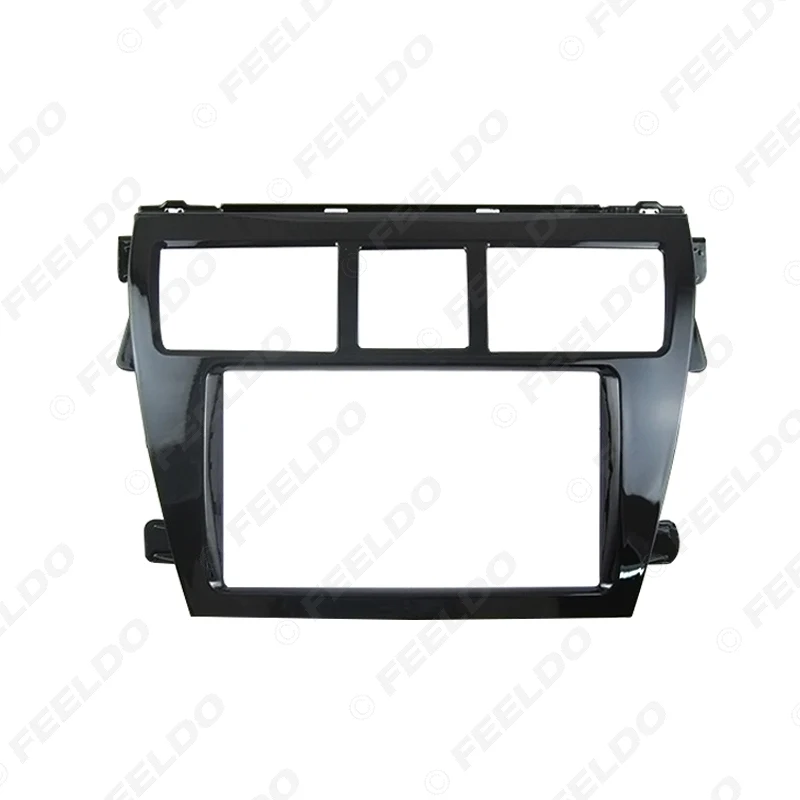 FEELDO автомобильный аудио стерео 2Din фасции рамка пластина адаптер для Toyota Vios 2008 CD/DVD приборная панель рамка отделка комплект# MX4033
