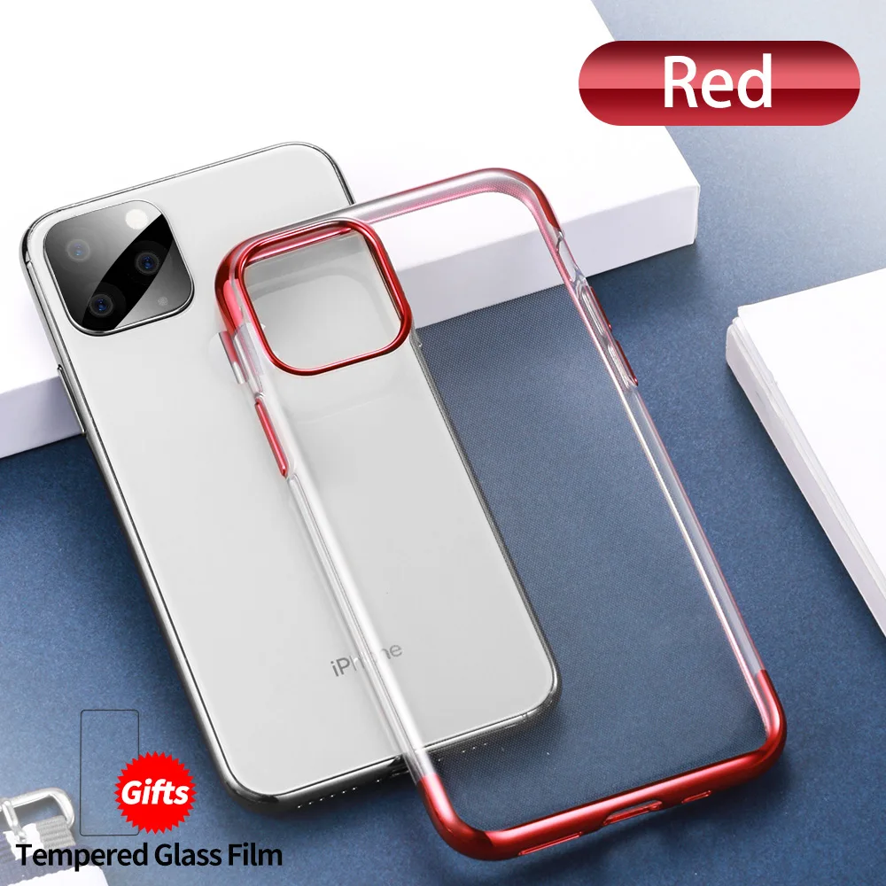 SmartDevil для iPhone 11 Pro Чехол для телефона iPhone 11 Pro Max 11 мягкий прозрачный чехол для iPhone X XS Max XR покрытие силикон - Цвет: Red