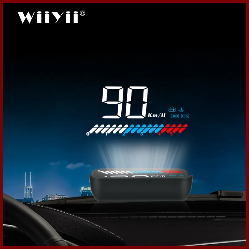 Автомобильный дисплей на лобовое стекло M7 с поддержкой obd2 и GPS двойной