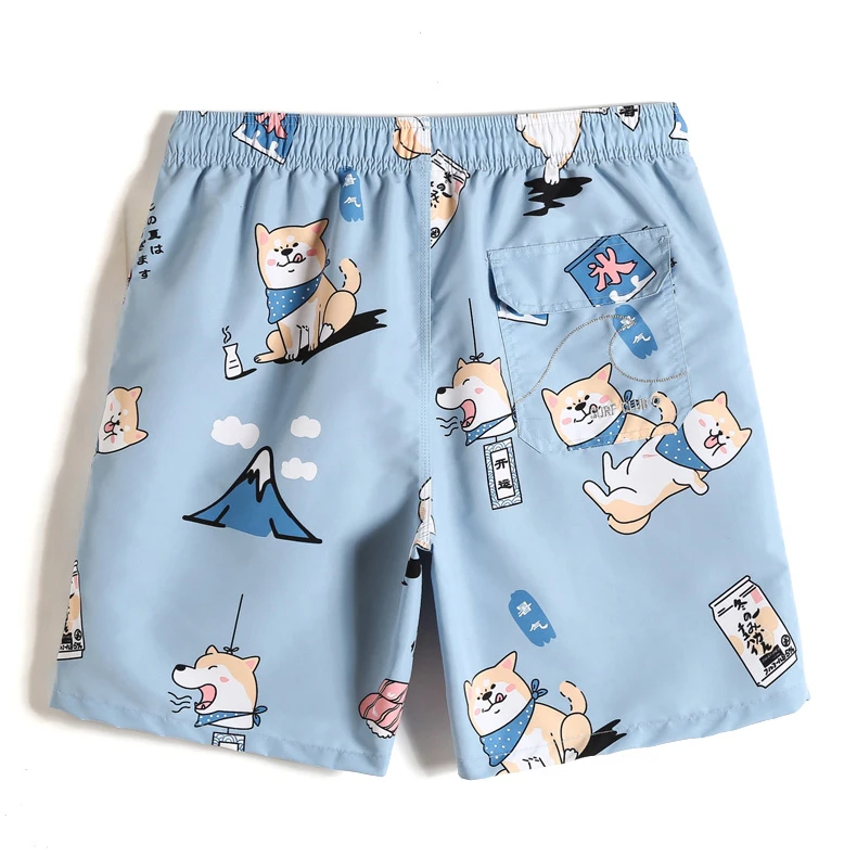 New Men’s Sexy Cartoon Cat Board shorts Floral fashion swimsuit liner Quick dry surfing joggers printed hawaiian bermudas mesh