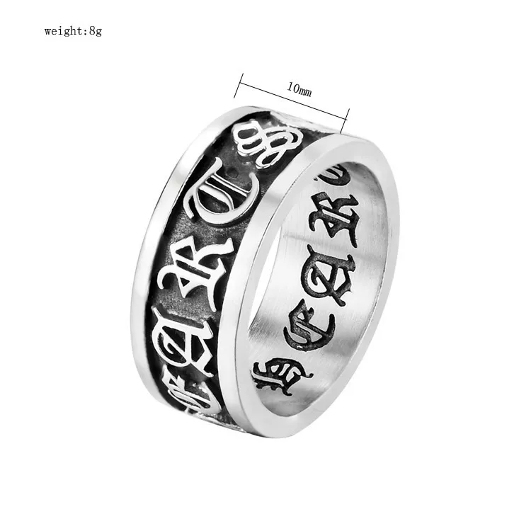 Персональный дизайн вращающееся байкерское кольцо серебряного цвета 316L из нержавеющей стали Ювелирное кольцо с изображением греческого текста
